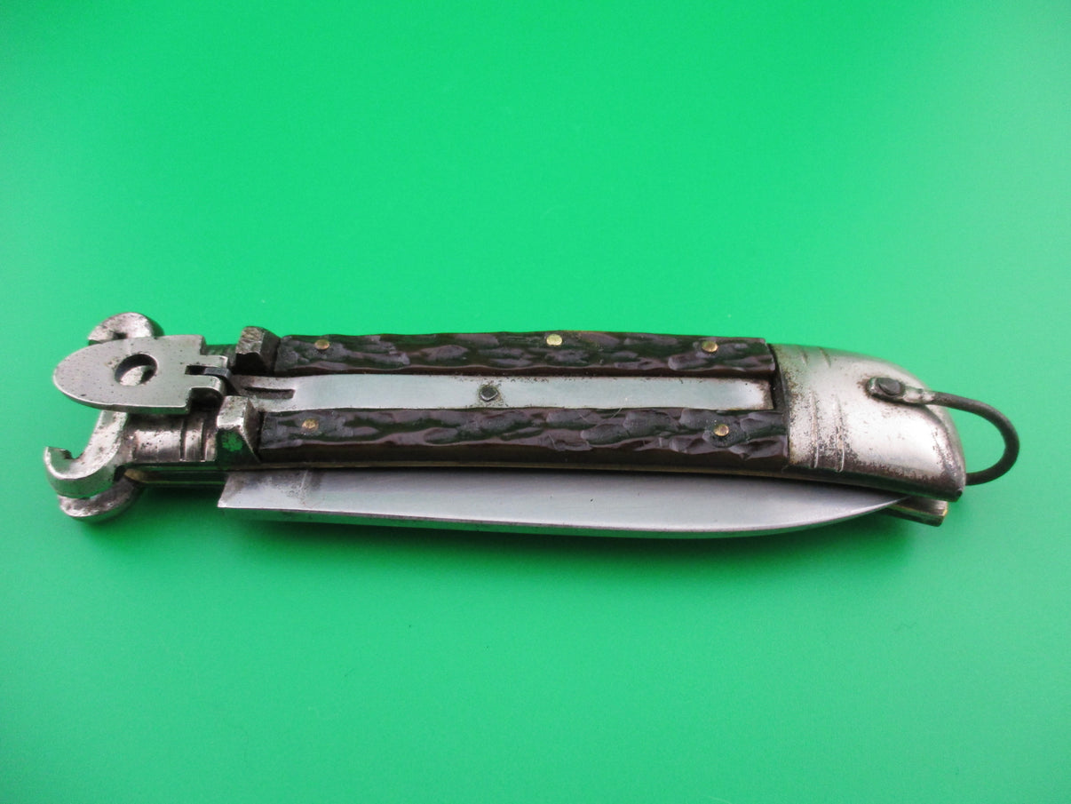 Virginia INOX vintage Italian Bone shell puller lever switchblade