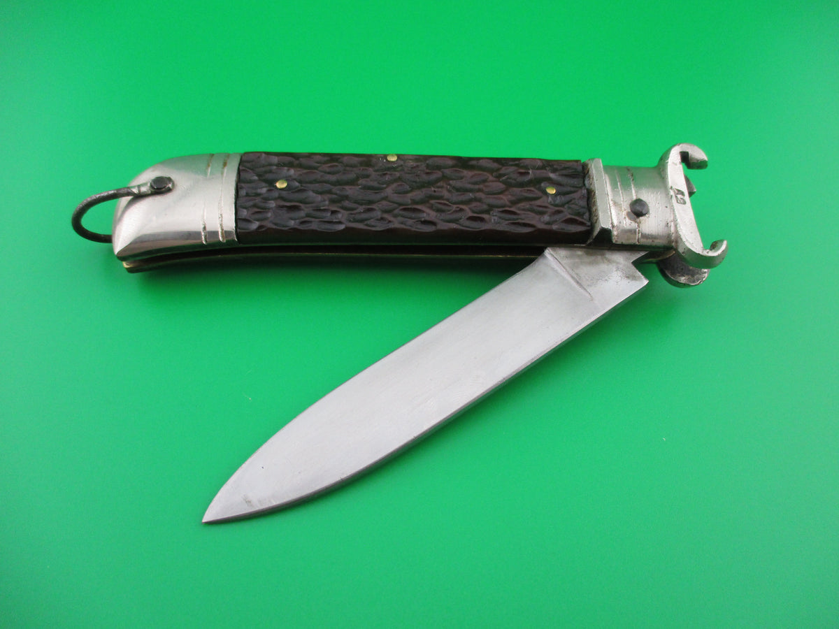 Shell Handle Switchblade z Virginia INOX vintage Italian Bone shell puller lever switchblade ...