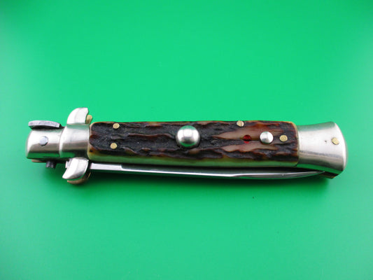Rostfrei IMPORT 20cm Italian Stag transitional switchblade Red dot