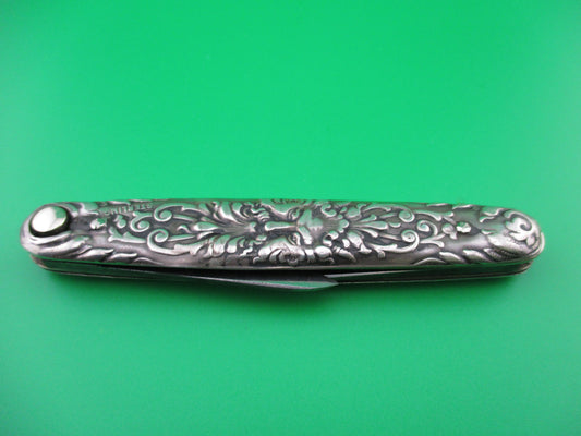 Press Button Knife Co medium Sterling Silver Satyr double switchblade