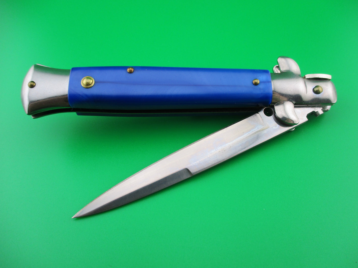 Milano 22cm Italian style Blue stiletto vintage automatic knife new in box