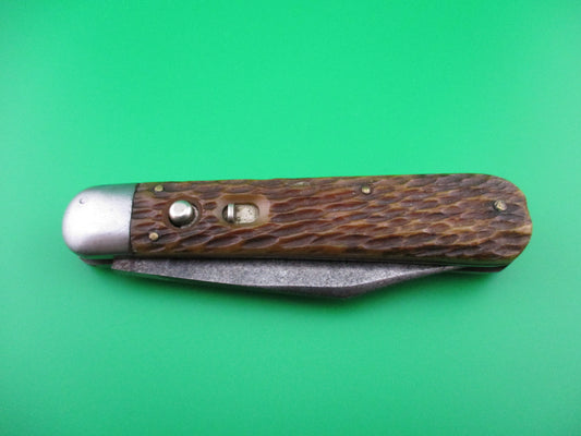 Schrade Cut Co 1553 3/4 Vintage Scout Bone switchblade knife