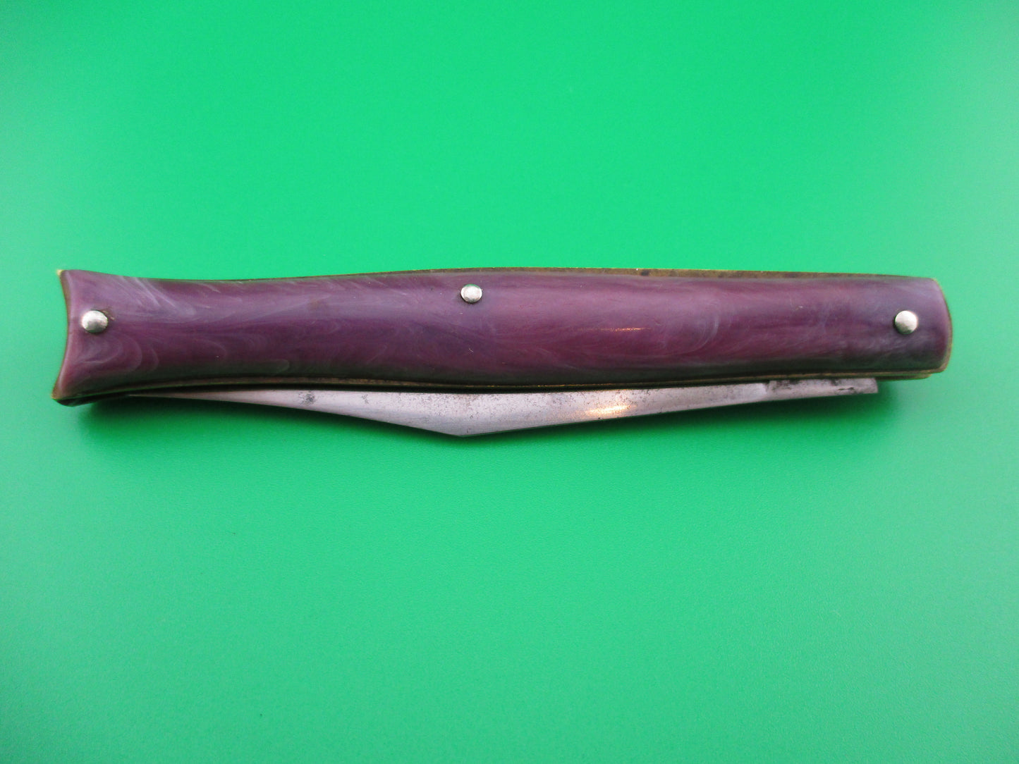 Edgemaster Fishtail Purple swirl 1950s American switchblade