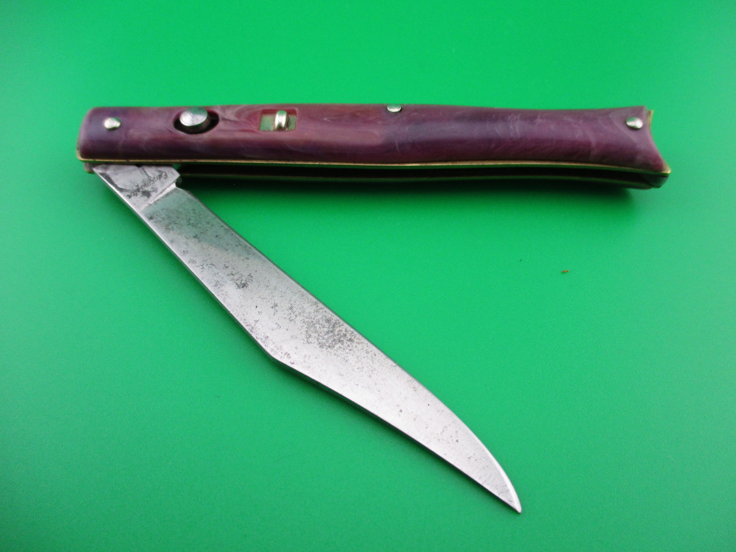 Edgemaster Fishtail Purple swirl 1950s American switchblade