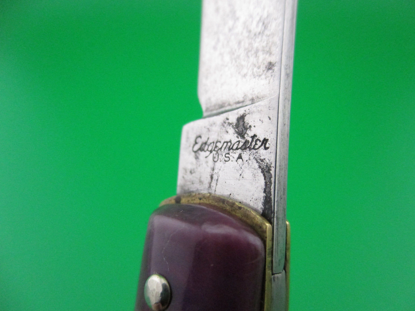 Edgemaster Fishtail Purple swirl 1950s American switchblade