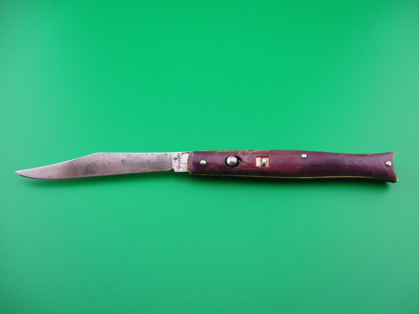 Edgemaster Fishtail Purple swirl 1950s American switchblade