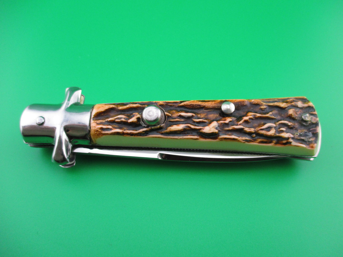 z French 19cm vintage INOX Imitation Stag BoBc automatic knife