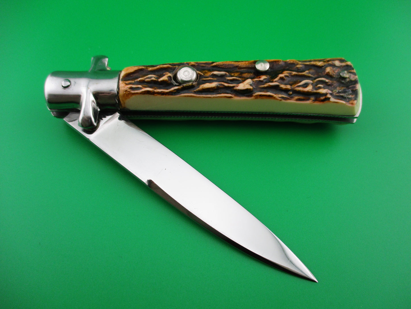 z French 19cm vintage INOX Imitation Stag BoBc automatic knife