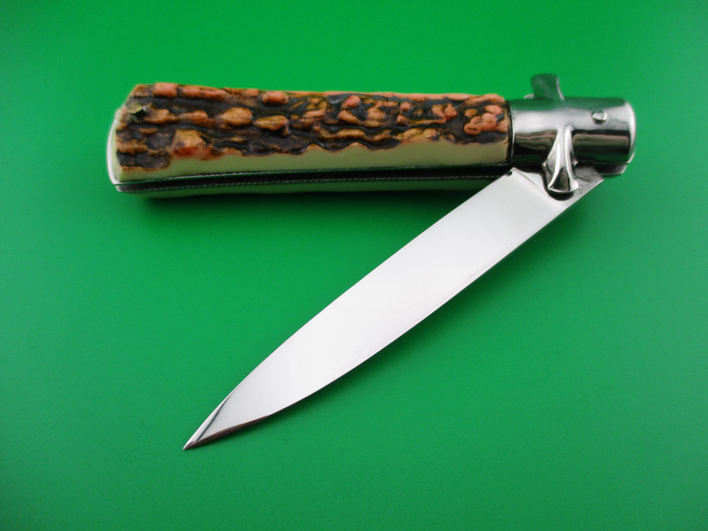 z French 19cm vintage INOX Imitation Stag BoBc automatic knife