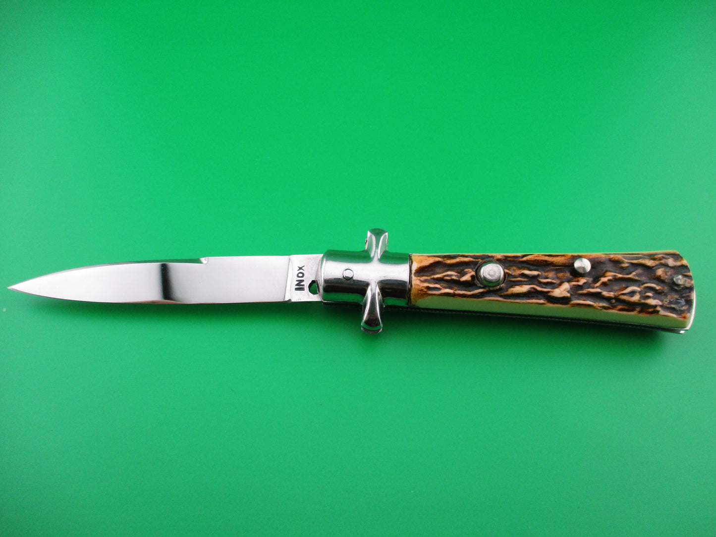 z French 19cm vintage INOX Imitation Stag BoBc automatic knife