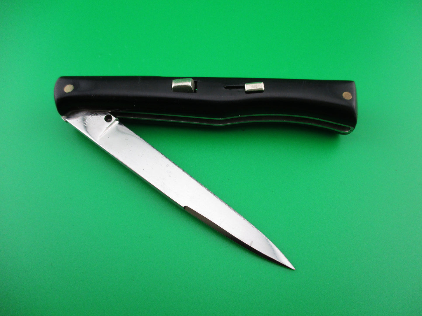 INOX PATENT 18cm Italian Ackermannchen style black automatic knife