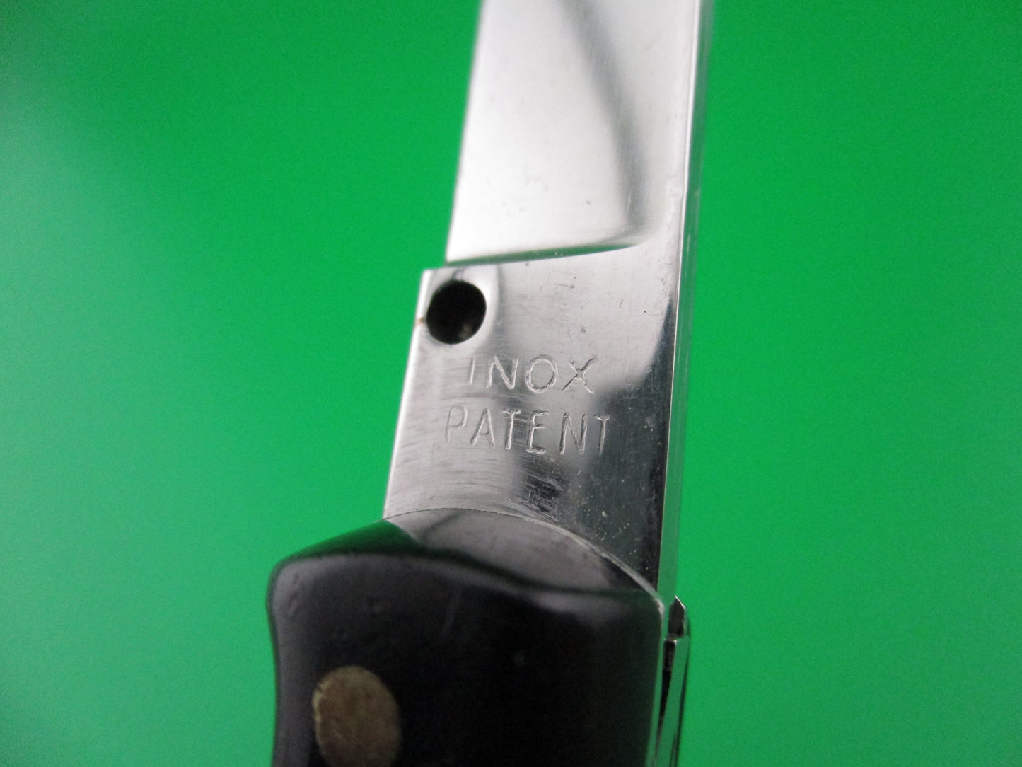 INOX PATENT 18cm Italian Ackermannchen style black automatic knife