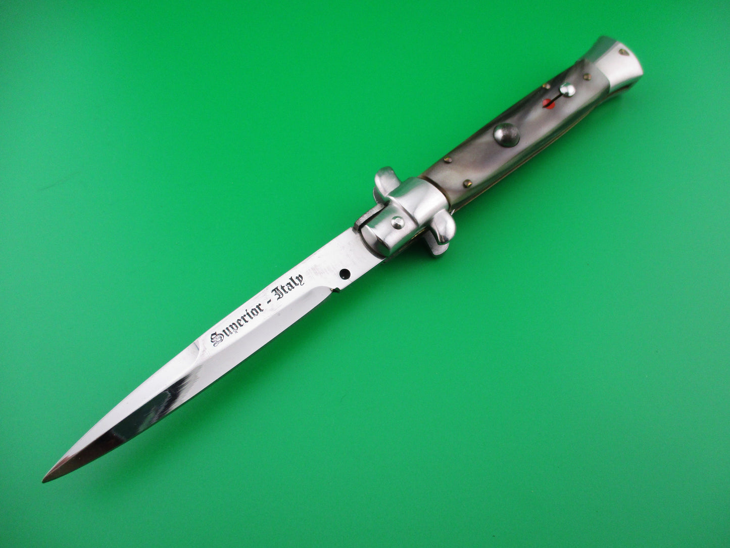 SUPERIOR ITALY 23cm Red Dot Stiletto Automatic Knife