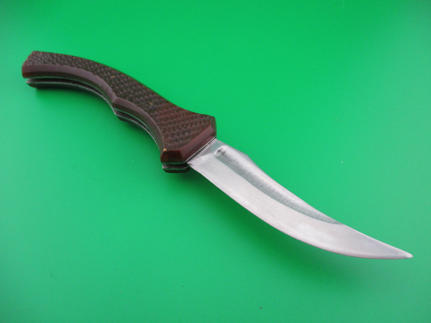 Russian 21cm Vintage Prison Knife Rootbeer Checkered automatic knife