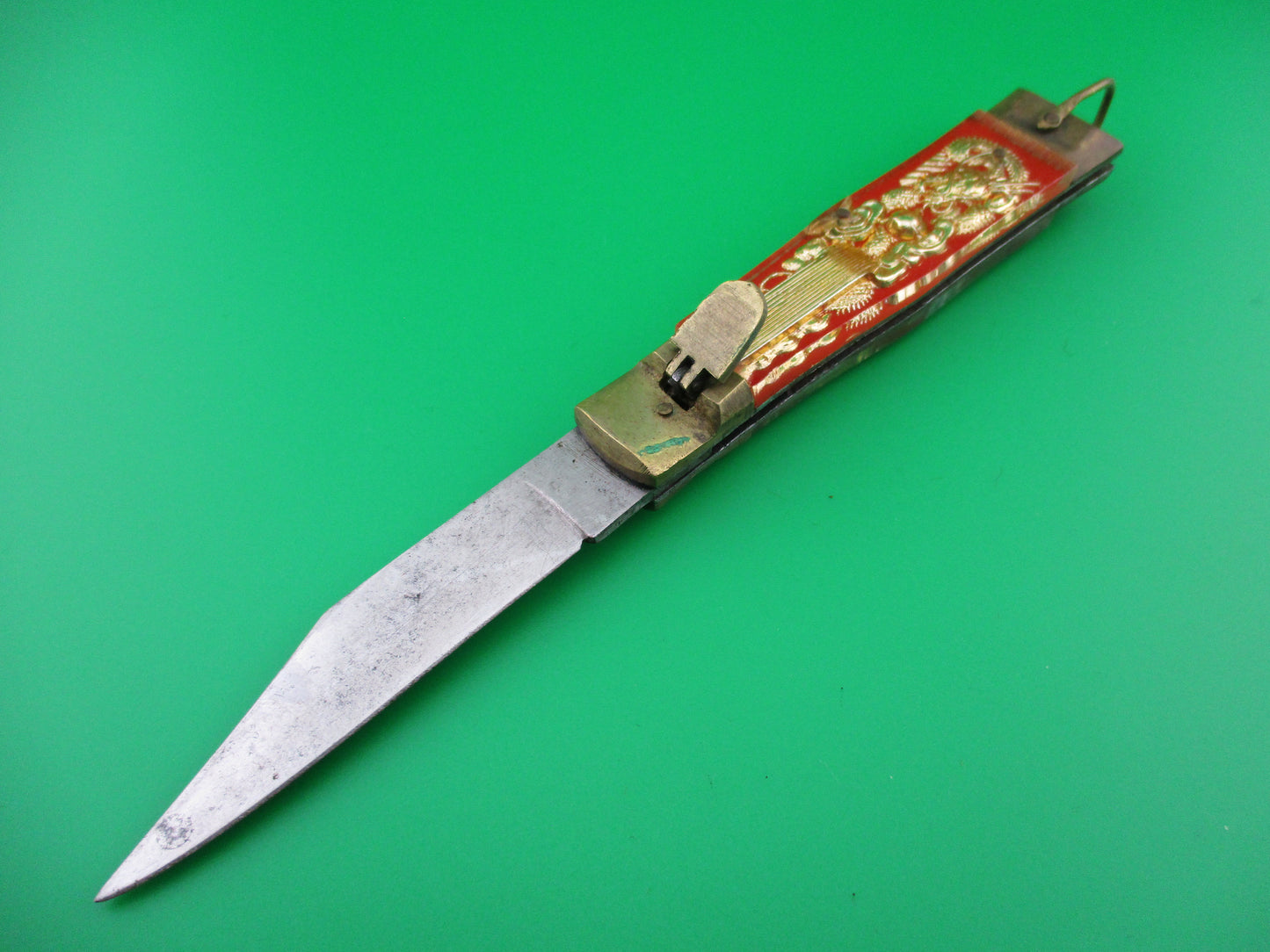 Bullfighter 19cm Red Gold Vintage Mexican Souvenir lever switchblade knife 2