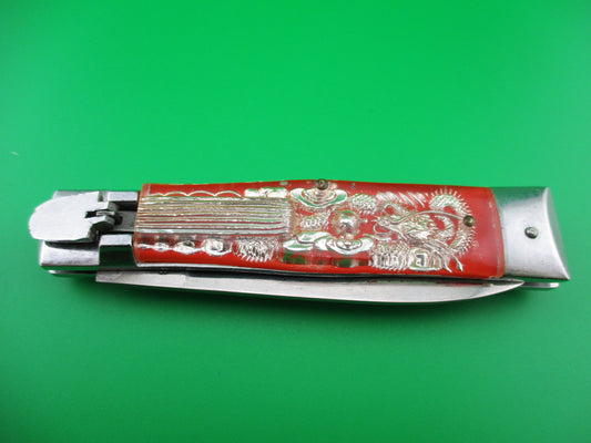 Bullfighter Dragon 19cm Vintage Red Mexican Souvenir switchblade knife