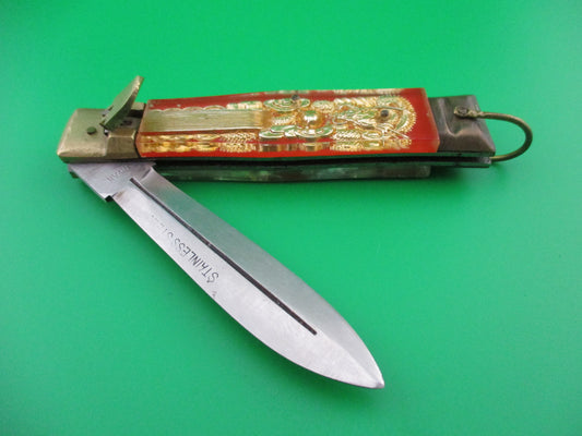 Bullfighter Dragon 19cm Vintage Mexican Souvenir Spearpoint switchblade knife