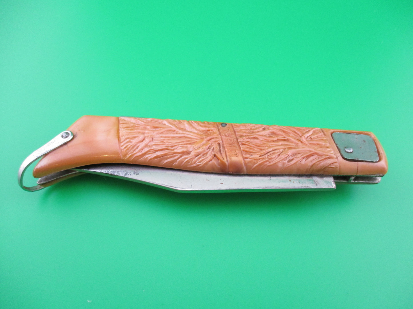 Russian 22cm Tourist Souvenir switchblade Peach colored Hoof knife