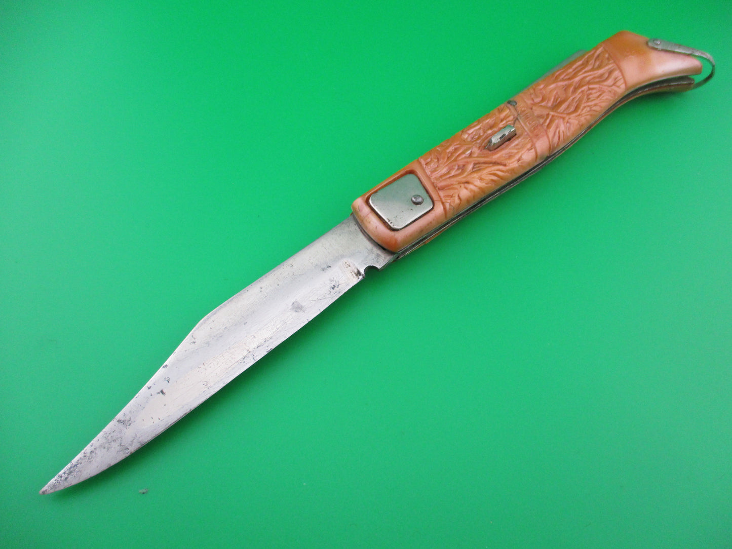 Russian 22cm Tourist Souvenir switchblade Peach colored Hoof knife