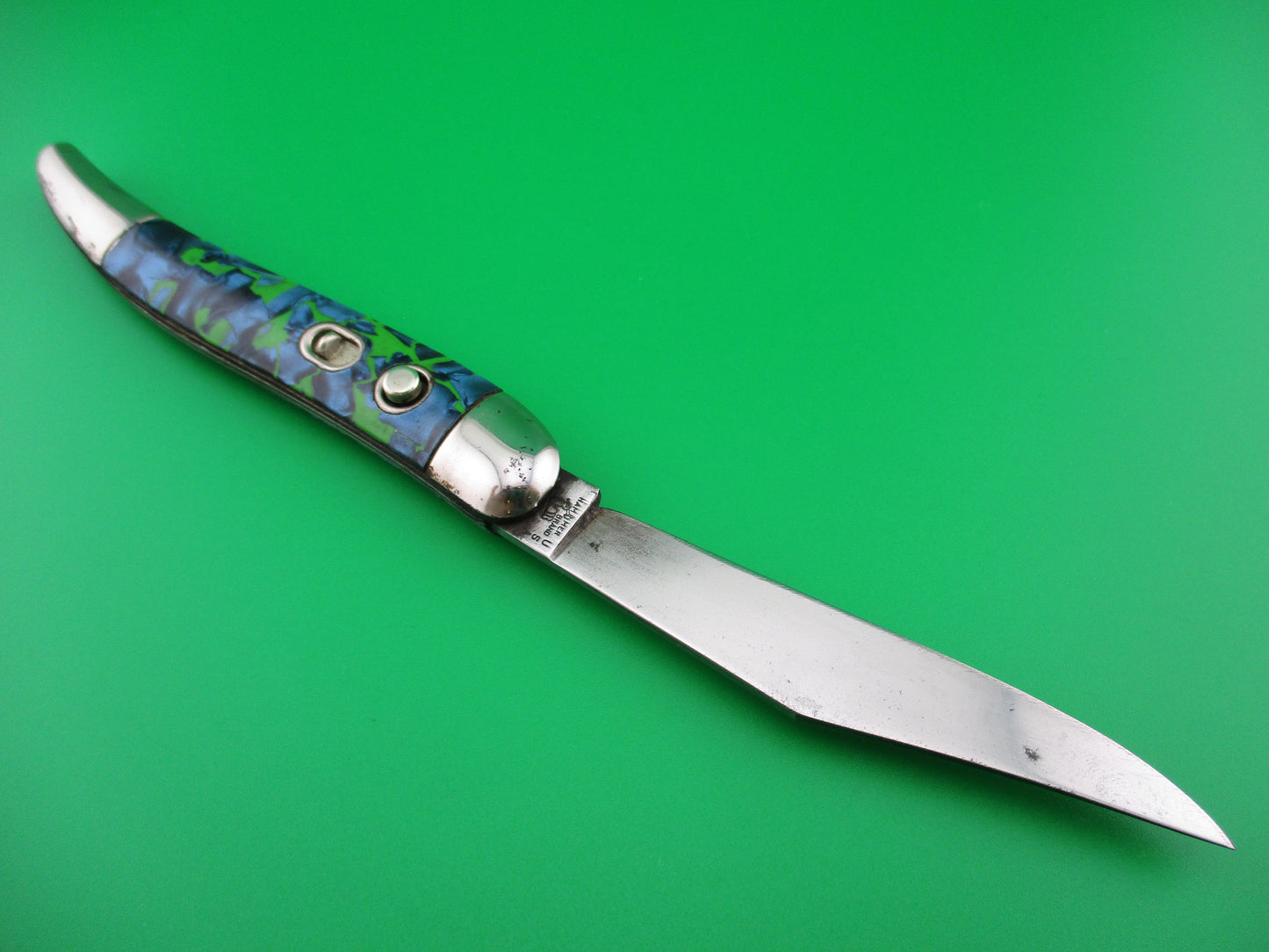 Hammer Brand Imperial Toothpick Blue Green 1950a vintage switchblade