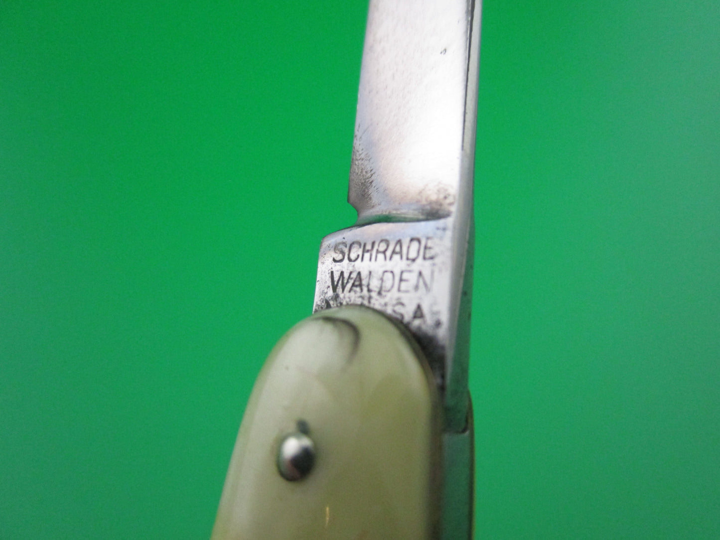 Schrade Walden small double Marine Pearl cell switchblade knife EX+