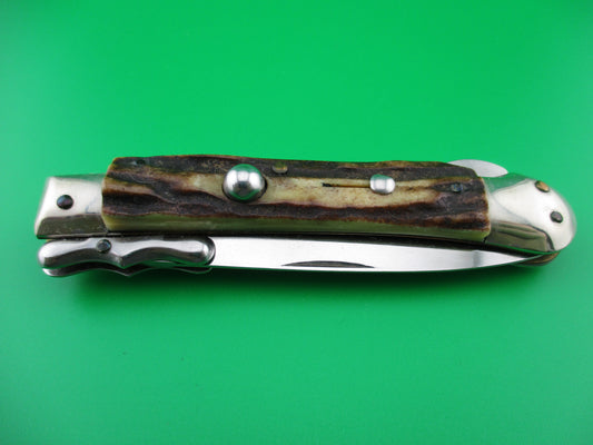 z Medici Rostfrie Vintage 19cm Italian Stag swing guard dagger automatic knife