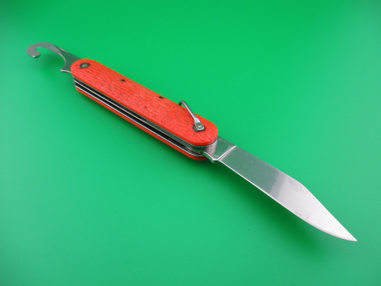 CAMILLUS vintage MC1 Orange paratrooper automatic knife with hook blade