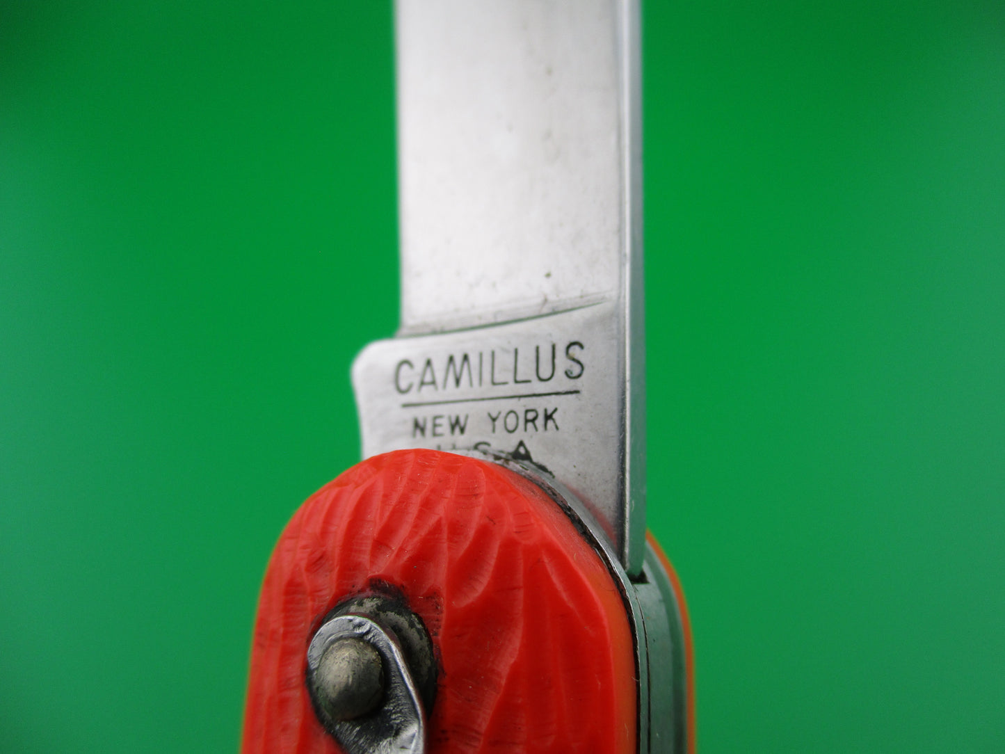 CAMILLUS vintage MC1 Orange paratrooper automatic knife with hook blade