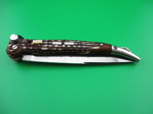 SMASH 24cm Vintage French Toothpick Faux Stag automatic knife