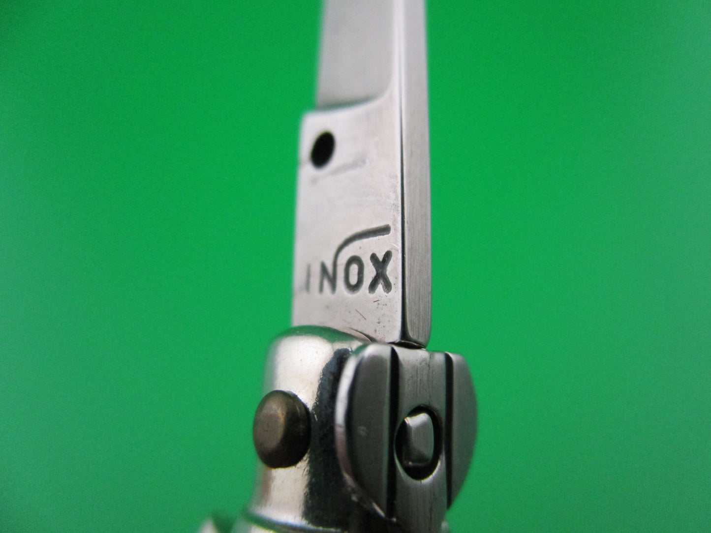 INOX ITALY Vintage Italian Stag Stiletto Keychain automatic knife