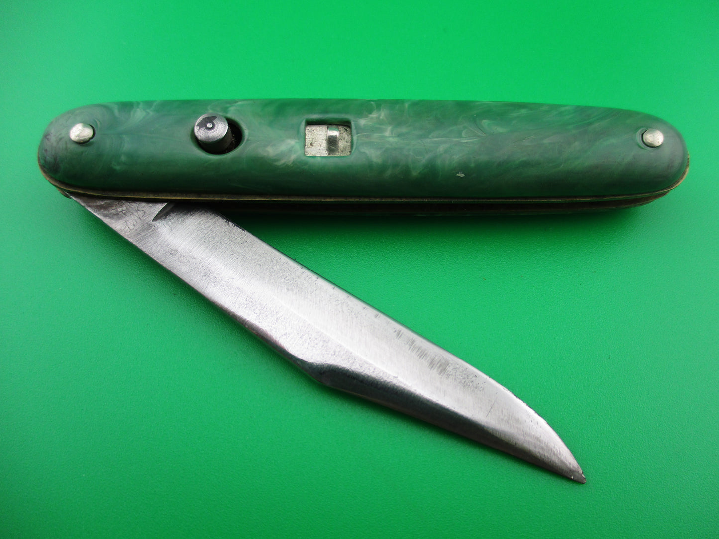 Colonial SHUR-SNAP Cigar Jack Green Saber clip blade early knife