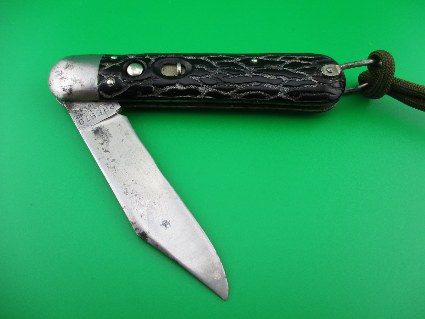 PRESTO M2 Paratrooper Black Wormgroove handles vintage switchblade knife