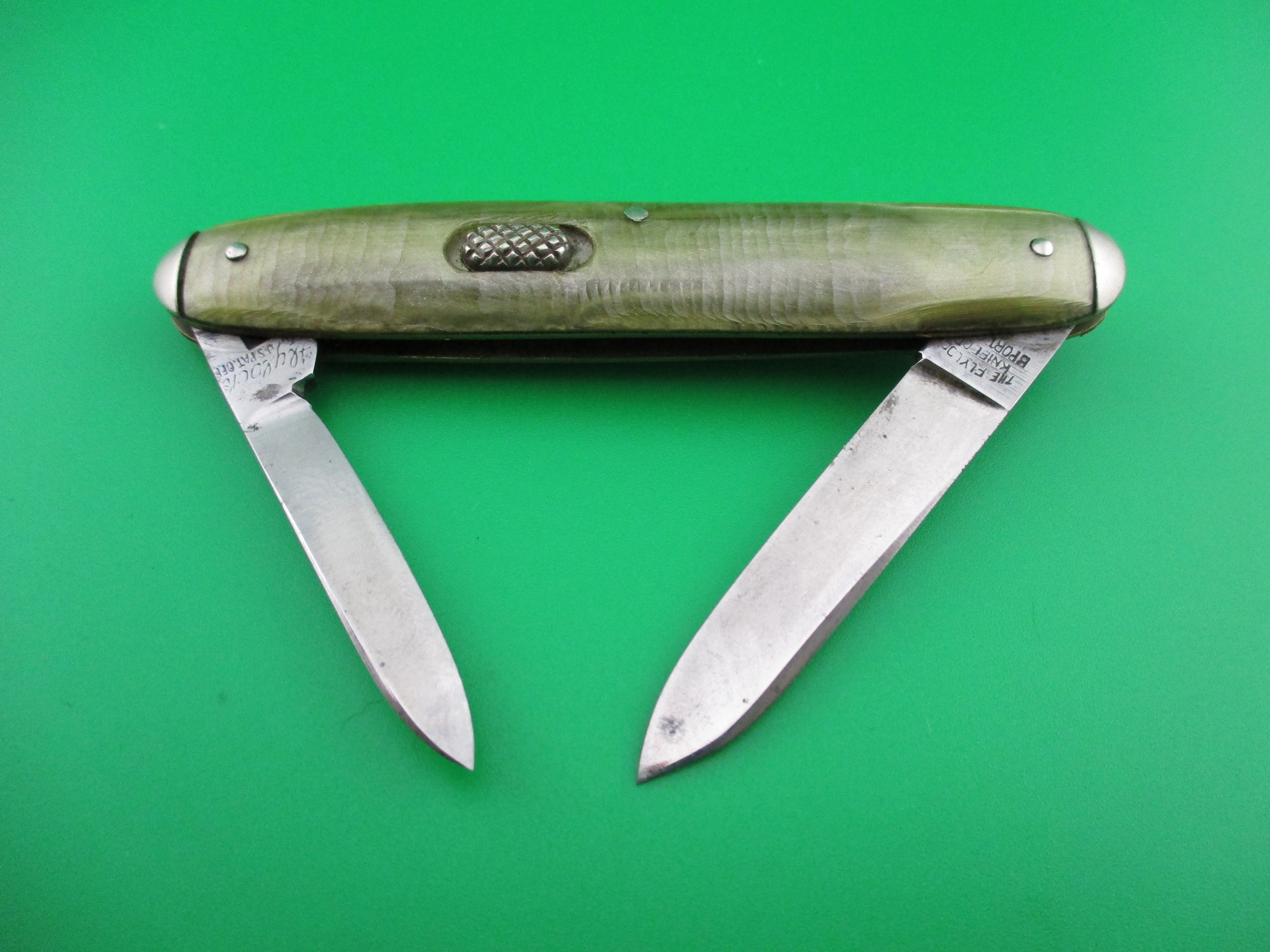 Flylock Double Smoked Pearl Tip bolstered Switchblade Book knife ...