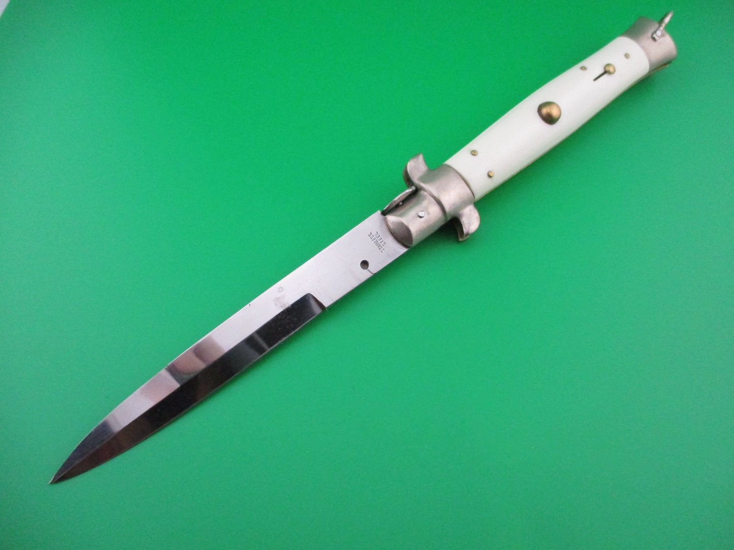 STAINLESS STEEL 28cm Vintage Japanese White Picklock automatic knife.