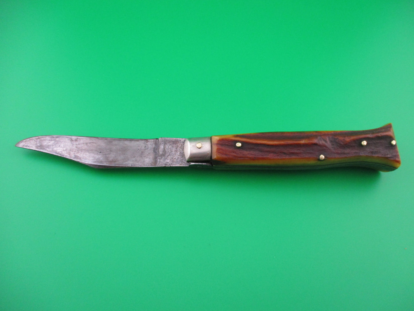 Sterile 20cm Vintage Italian Stag Fishtail Picklock switchblade knife