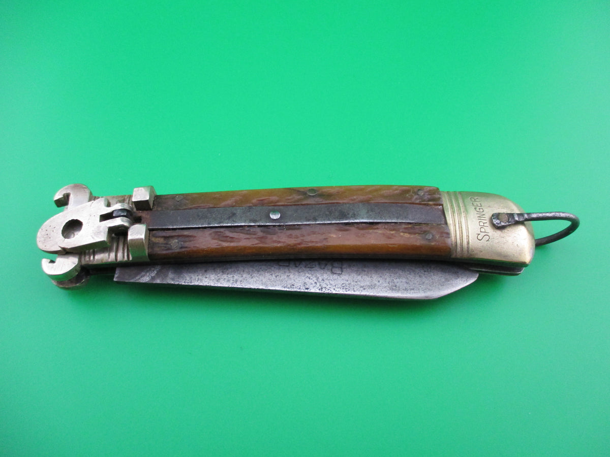 Shell Handle Switchblade z BAZAR Vintage German Shell Puller Bone Lever switchblade knife ...