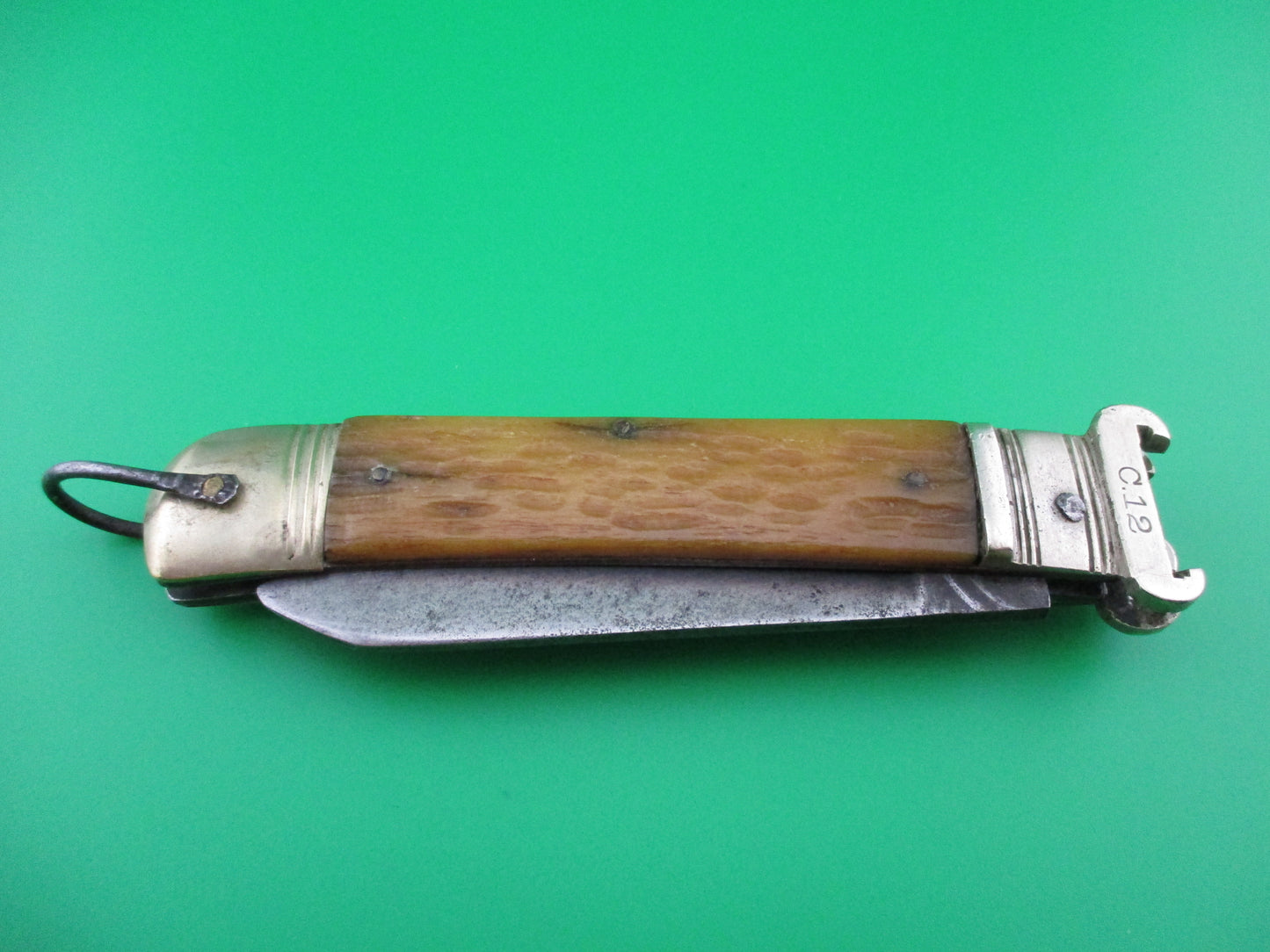 BAZAR Vintage German Shell Puller Bone Lever switchblade knife