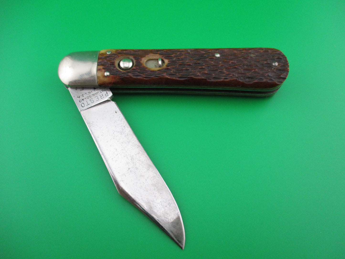 z PRESTO Scout Jigged Bone Vintage switchblade knife