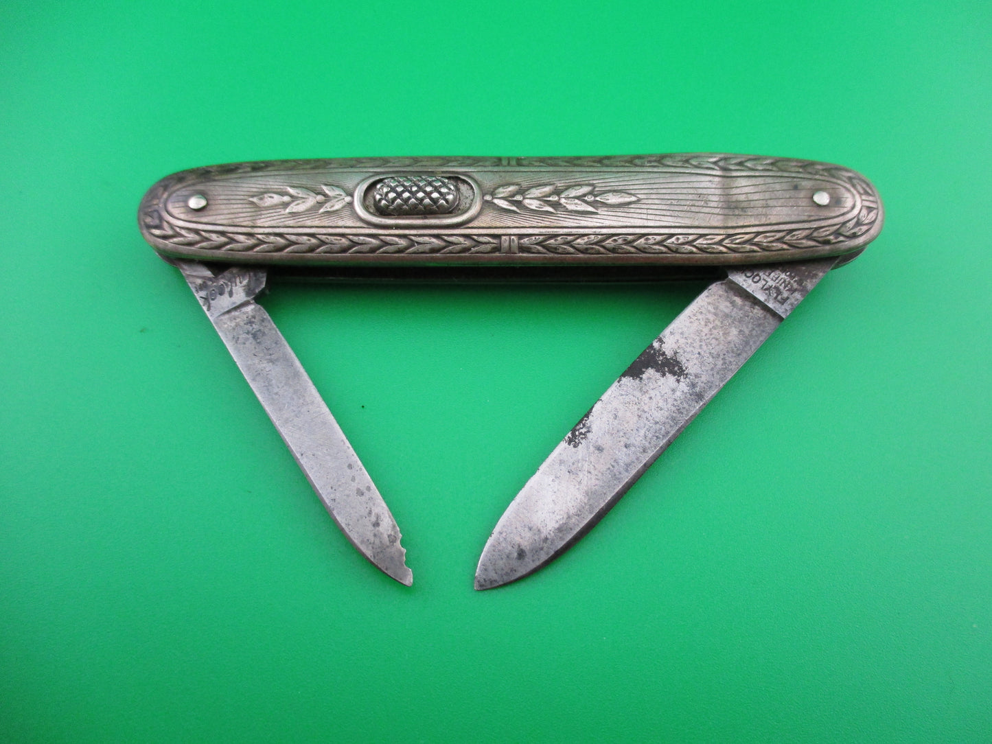 Flylock Double Rare pattern Nickel Silver Etched Lehigh Steel Co