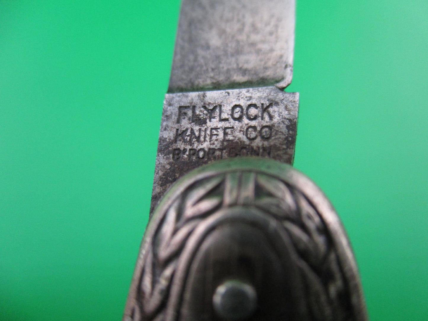 Flylock Double Rare pattern Nickel Silver Etched Lehigh Steel Co