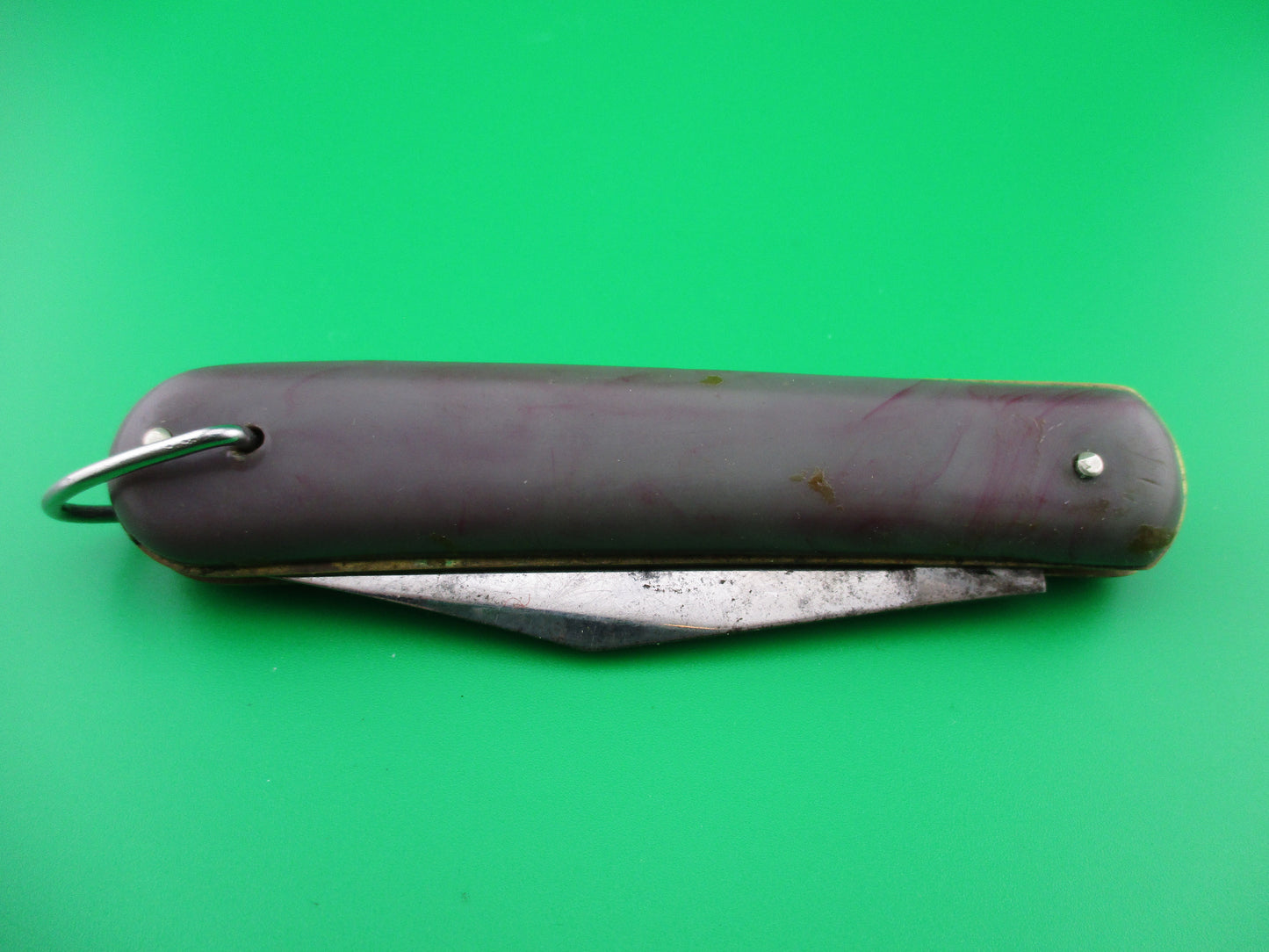 COLONIAL SHUR SNAP FAT JACK Gray Red swirl switchblade knife