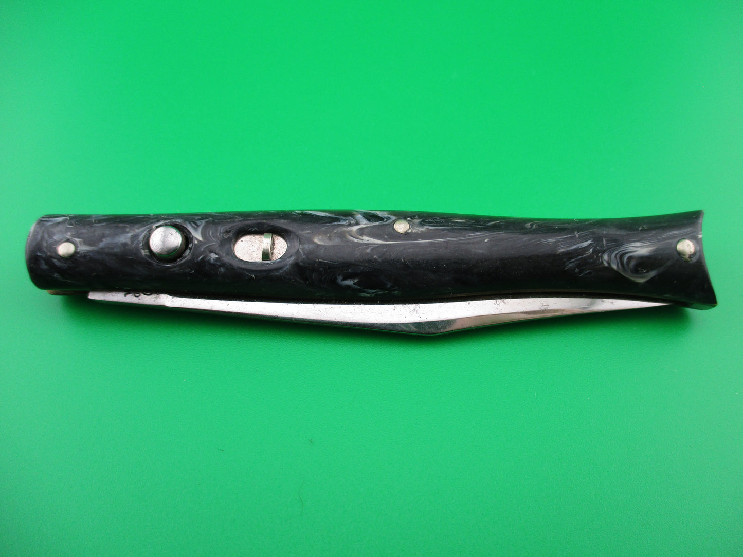 PRESTO Fishtail Vintage Coffee & Cream celluloid switchblade knife