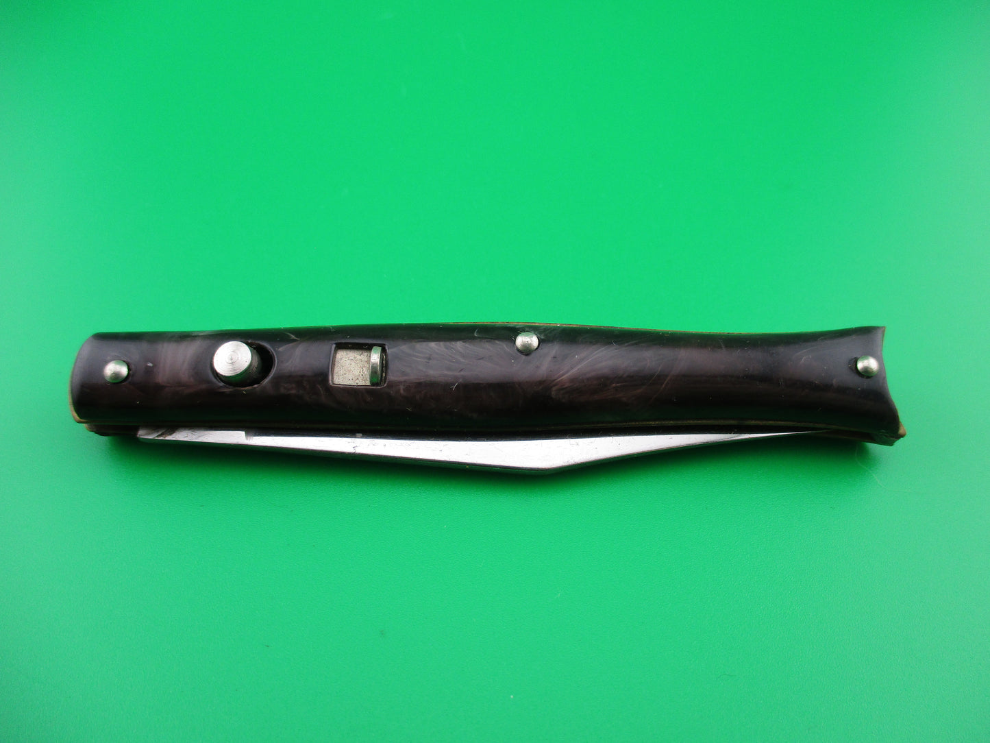 z Edgemaster Fishtail Dark Swirl 1950s switchblade knife