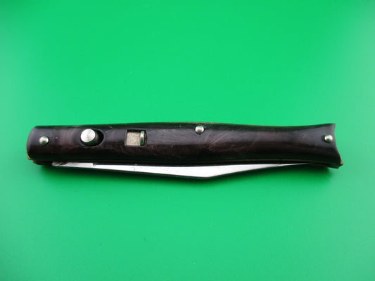 Edgemaster Fishtail Dark Swirl 1950s switchblade knife