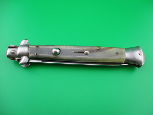 ROSTFREI 28cm Italian Stiletto Light Green horn switchblade knife