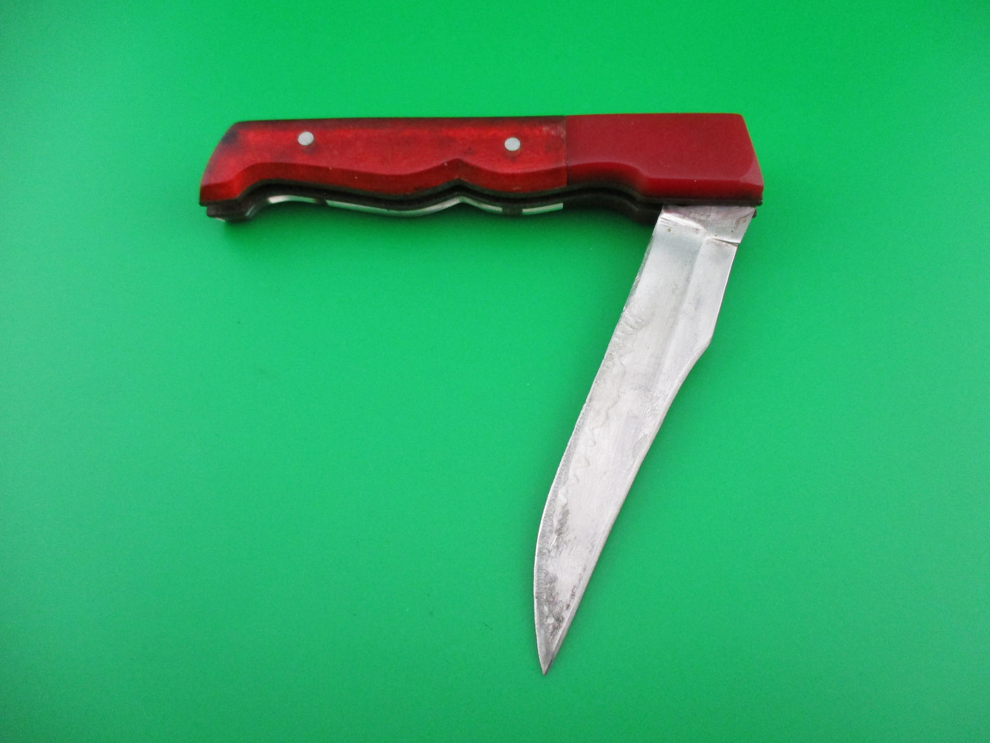 RPK 19cm Russian Prison Knife Red translucent handled automatic knife