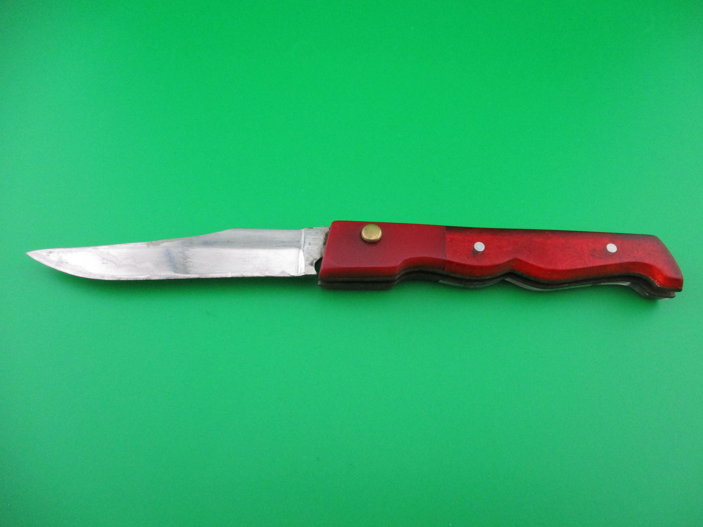 RPK 19cm Russian Prison Knife Red translucent handled automatic knife