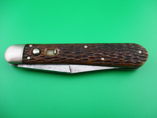SCHRADE CUT CO Hunting Knife Saber Grind bone vintage switchblade