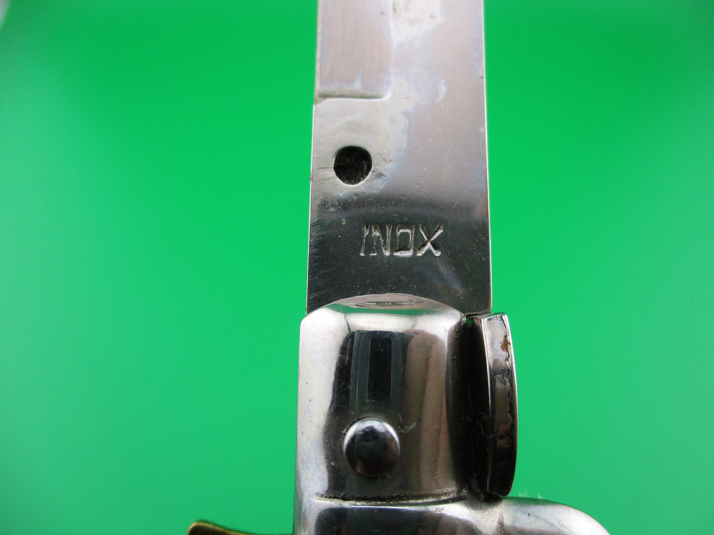 INOX ITALY STAINLESS 33cm Pearlex Italian swivel bolster stiletto automatic