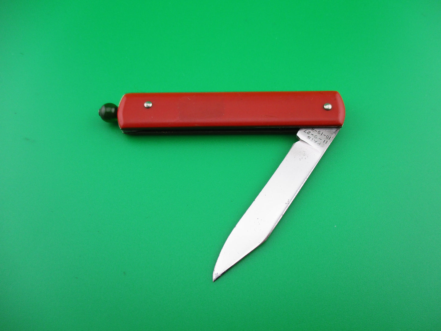 GEORGE SCHRADE Pullball Red w Green ball switchblade knife